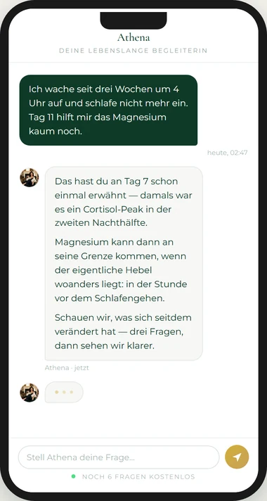 Athena Chat Vorschau — eine Begleiterin, die sich erinnert