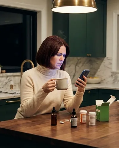 Vitamin-Ergänzungen auf Holzoberfläche