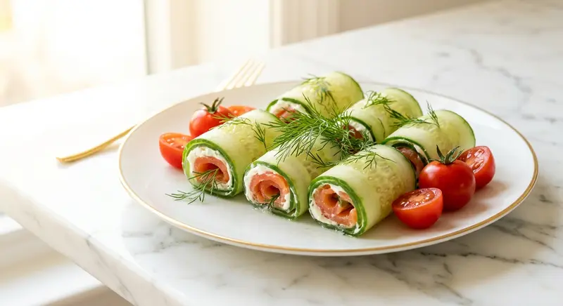 Gurken-Lachs-Röllchen