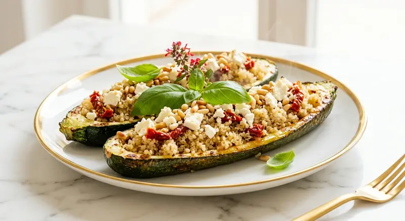 Quinoa-gefüllte Zucchini